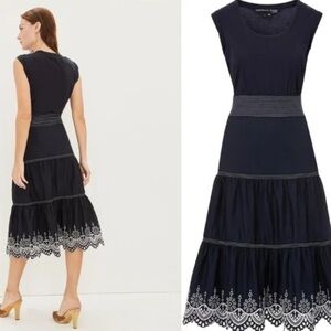 NWOT Veronica Beard  Dress with White Detailing